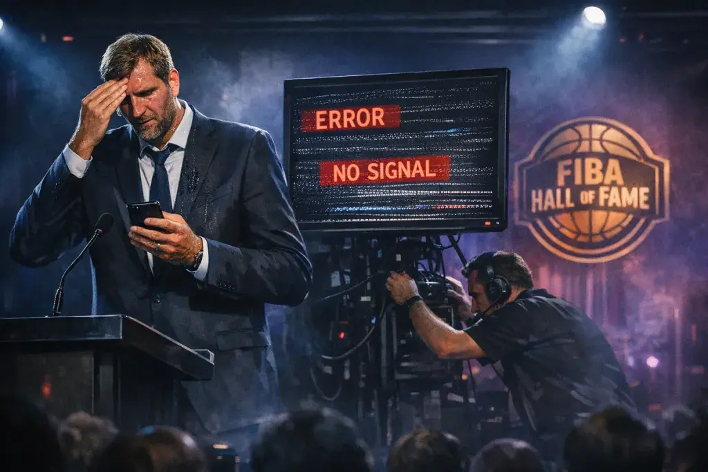 Dirk Nowitzki Sweats Through Teleprompter Glitch in FIBA Hall of Fame Speech